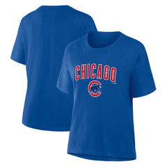 Chicago Cubs Women's Lockup Legacy T-Shirt - Royal