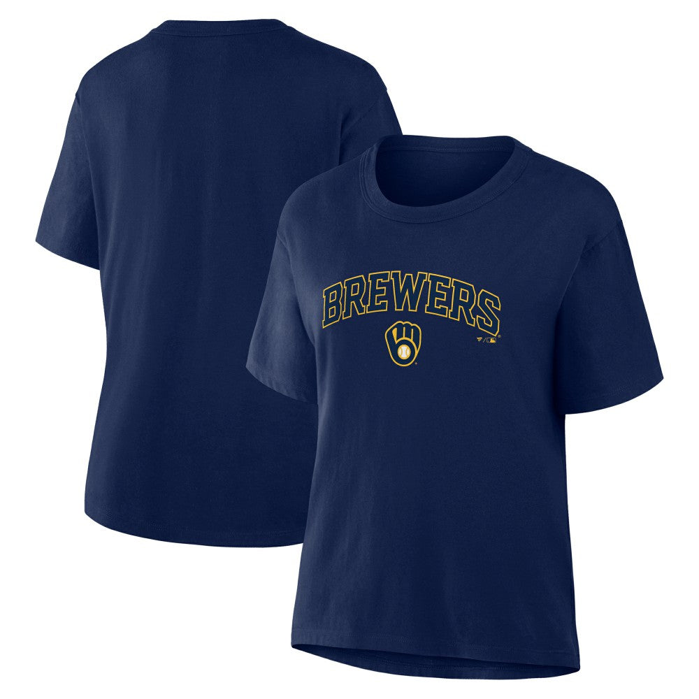 Milwaukee Brewers Women's Lockup Legacy T-Shirt - Navy