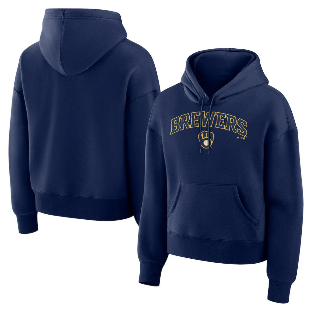 Milwaukee Brewers Women's Lockup Legacy Fleece Hoodie - Navy