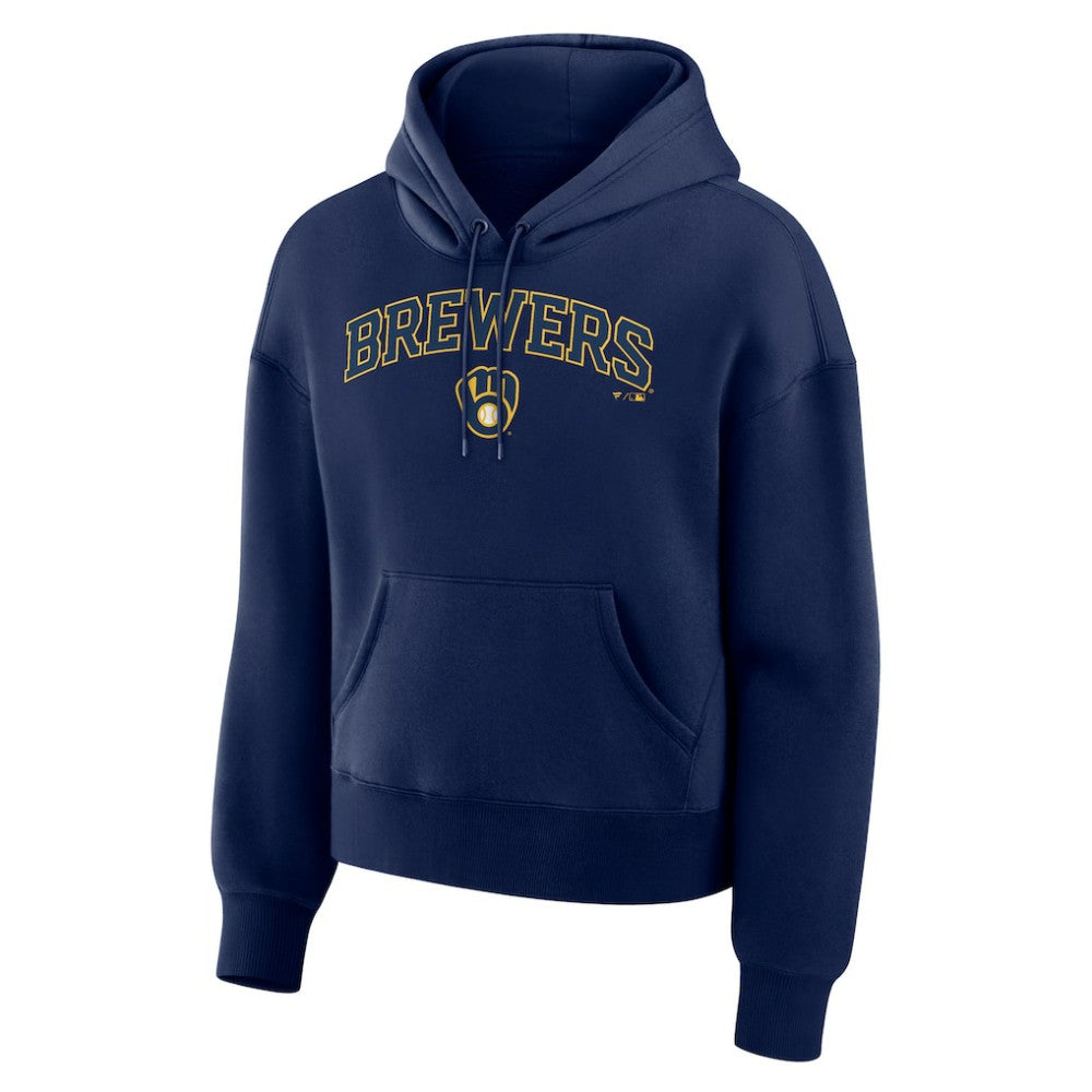 Milwaukee Brewers Women's Lockup Legacy Fleece Hoodie - Navy