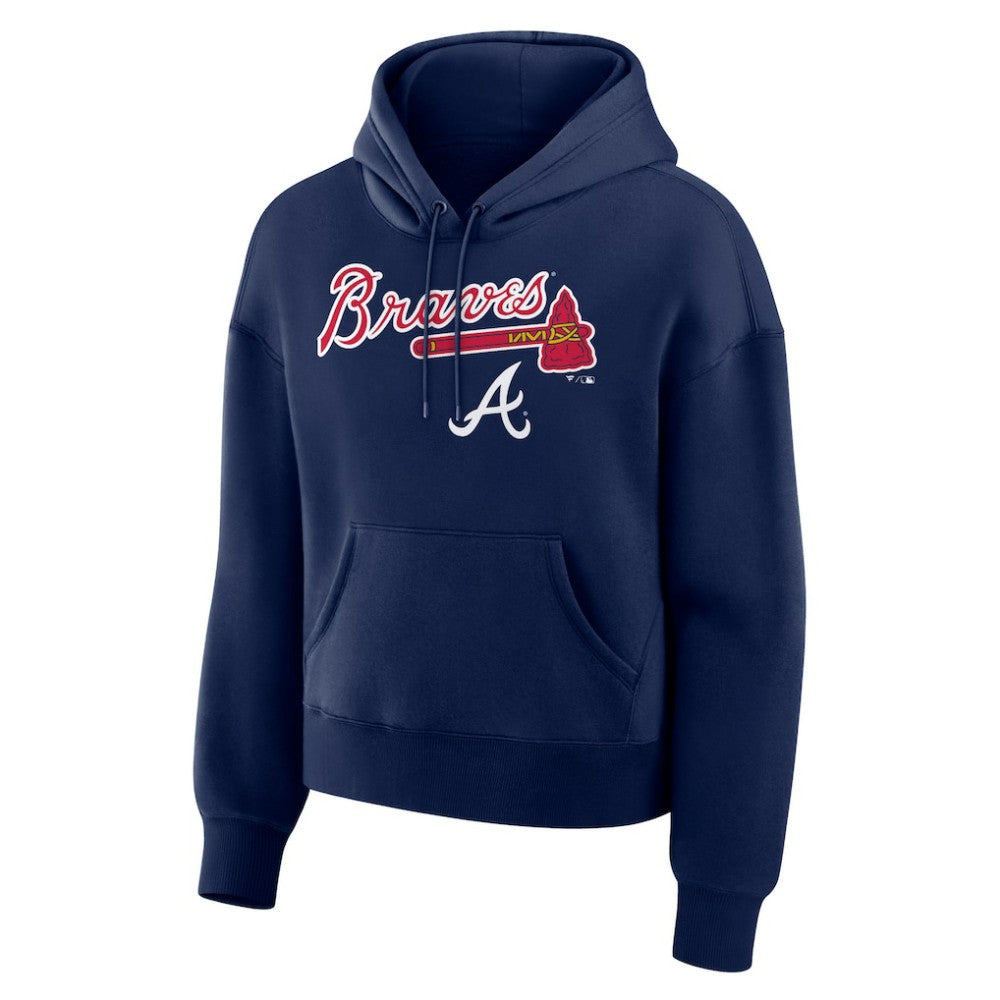 Atlanta Braves Women's Lockup Legacy Fleece Hoodie - Navy