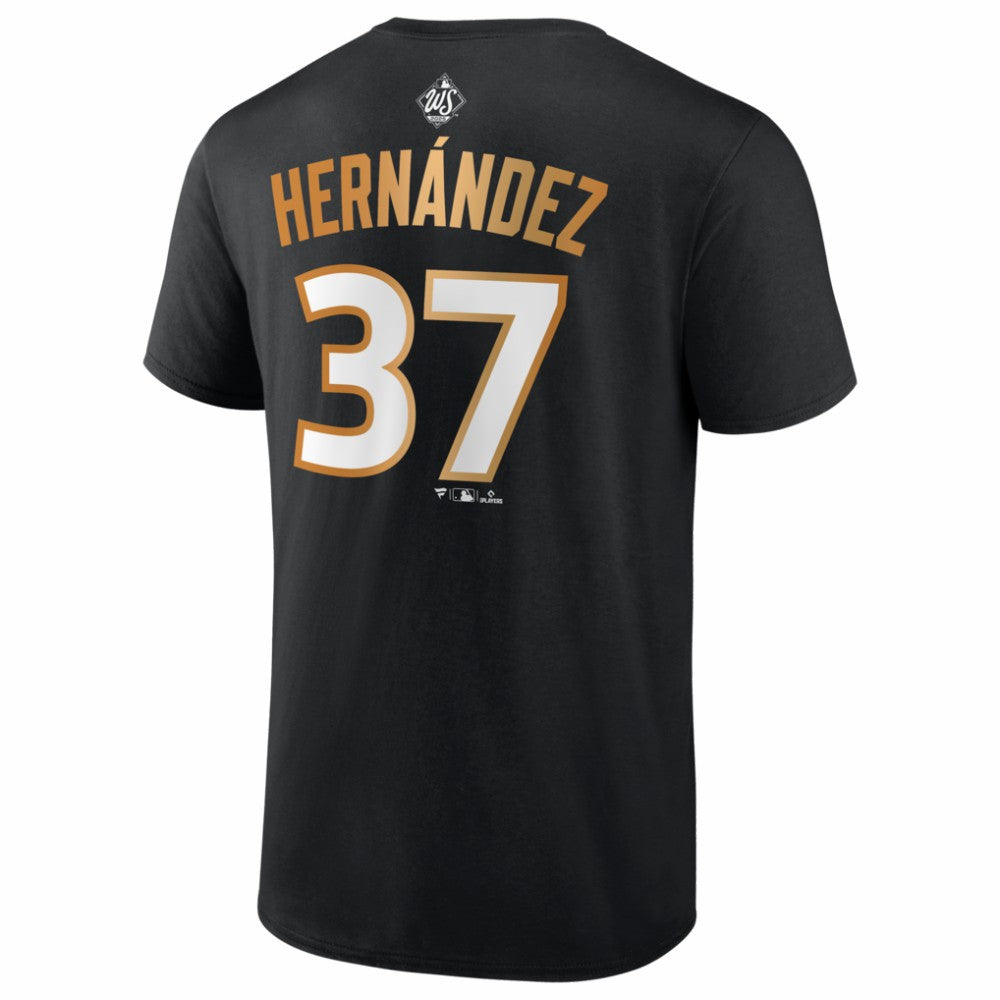 Teoscar Hernández Los Angeles Dodgers 2025 World Series Champions Name & Number T-Shirt - Black