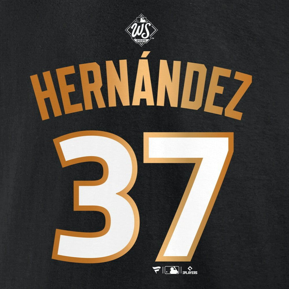 Teoscar Hernández Los Angeles Dodgers 2025 World Series Champions Name & Number T-Shirt - Black