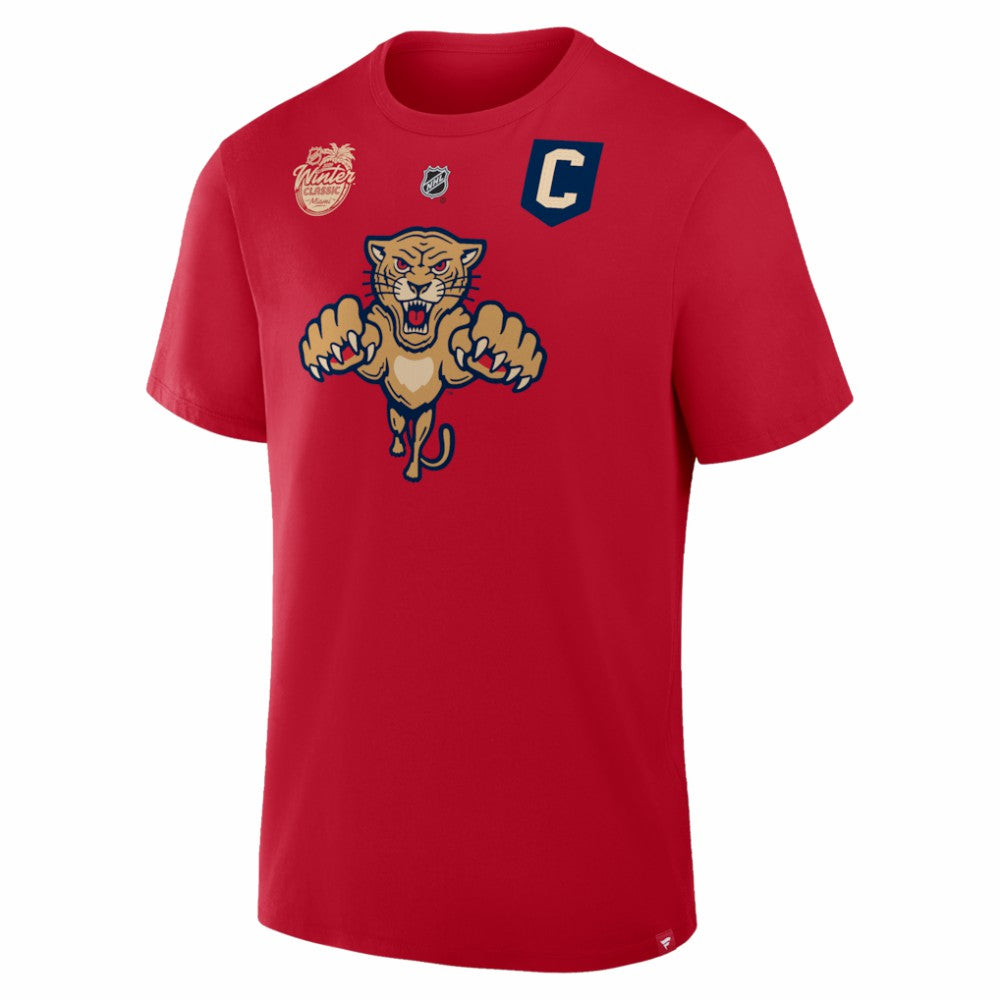 Aleksander Barkov Florida Panthers Fanatics 2026 NHL Winter Classic Authentic Stack Name & Number T-Shirt Red