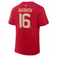 Aleksander Barkov Florida Panthers Fanatics 2026 NHL Winter Classic Authentic Stack Name & Number T-Shirt Red