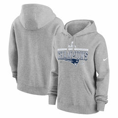New England Patriots Women's 2025 AFC Champions Locker Room Trophy Collection Club Fleece Hoodie - Heather Gray | Nike sale
