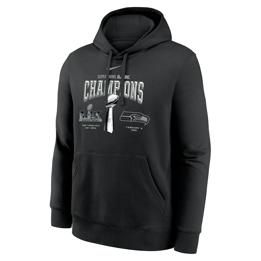 Seattle Seahawks Super Bowl LX Champions Locker Room Trophy Collection Fleece Hoodie - Black | Nike discount
