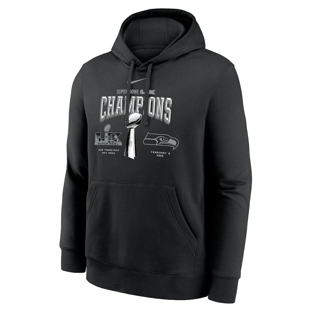 Seattle Seahawks Super Bowl LX Champions Locker Room Trophy Collection Fleece Hoodie - Black | Nike discount