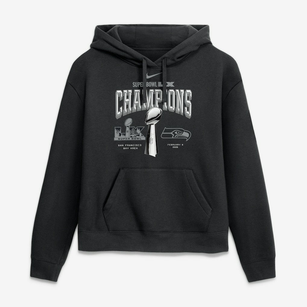 Seattle Seahawks Women's Super Bowl LX Champions Locker Room Trophy Collection Hoodie - Black | Nike on sale