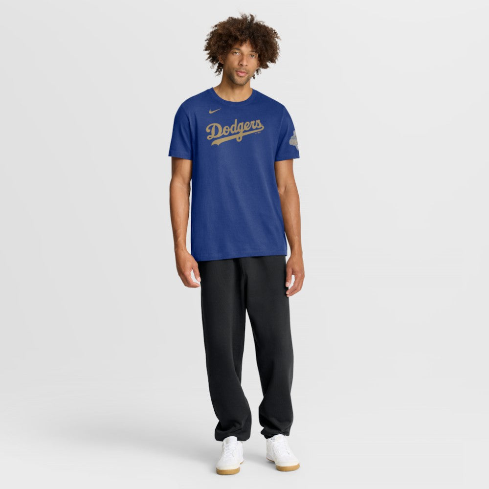 Los Angeles Dodgers 2026 Gold Collection Wordmark T-Shirt - Royal | Nike