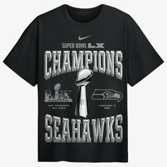 Seattle Seahawks Super Bowl LX Champions Locker Room Trophy Collection Authentic T-Shirt - Black | Nike for sale