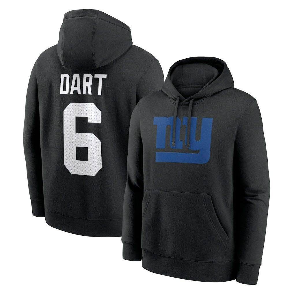 Jaxson Dart New York Giants Player Name & Number Fleece Hoodie - Black | Nike outlet
