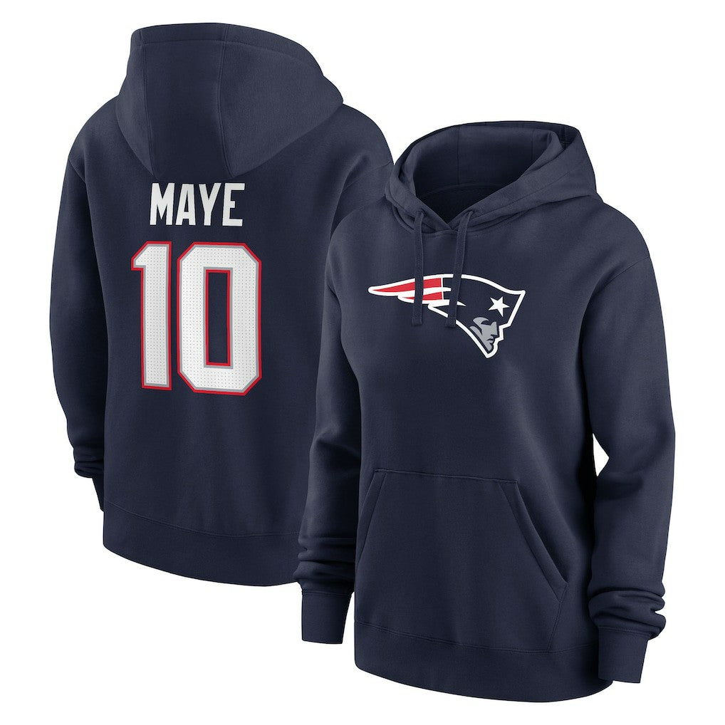 Drake Maye New England Patriots Women's Player Name & Number Fleece Hoodie - Navy | Nike cheap