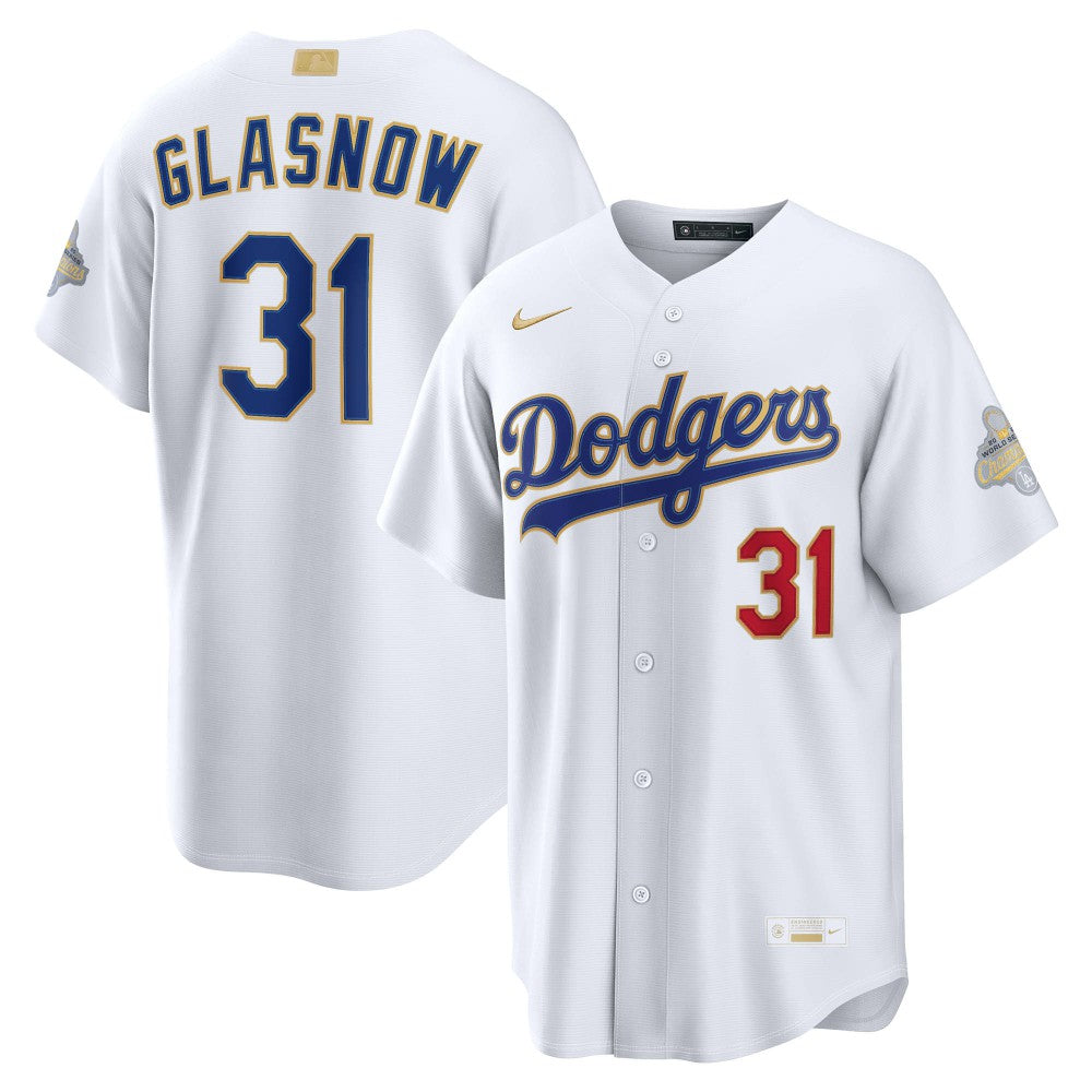 Tyler Glasnow Los Angeles Dodgers 2026 Gold Collection Stadium Jersey - White | Nike