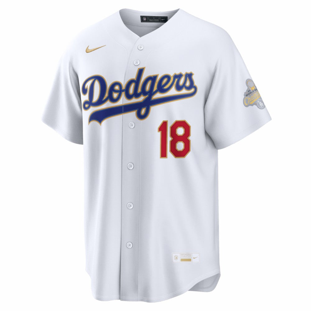 Yoshinobu Yamamoto Los Angeles Dodgers 2026 Gold Collection Stadium Jersey - White | Nike