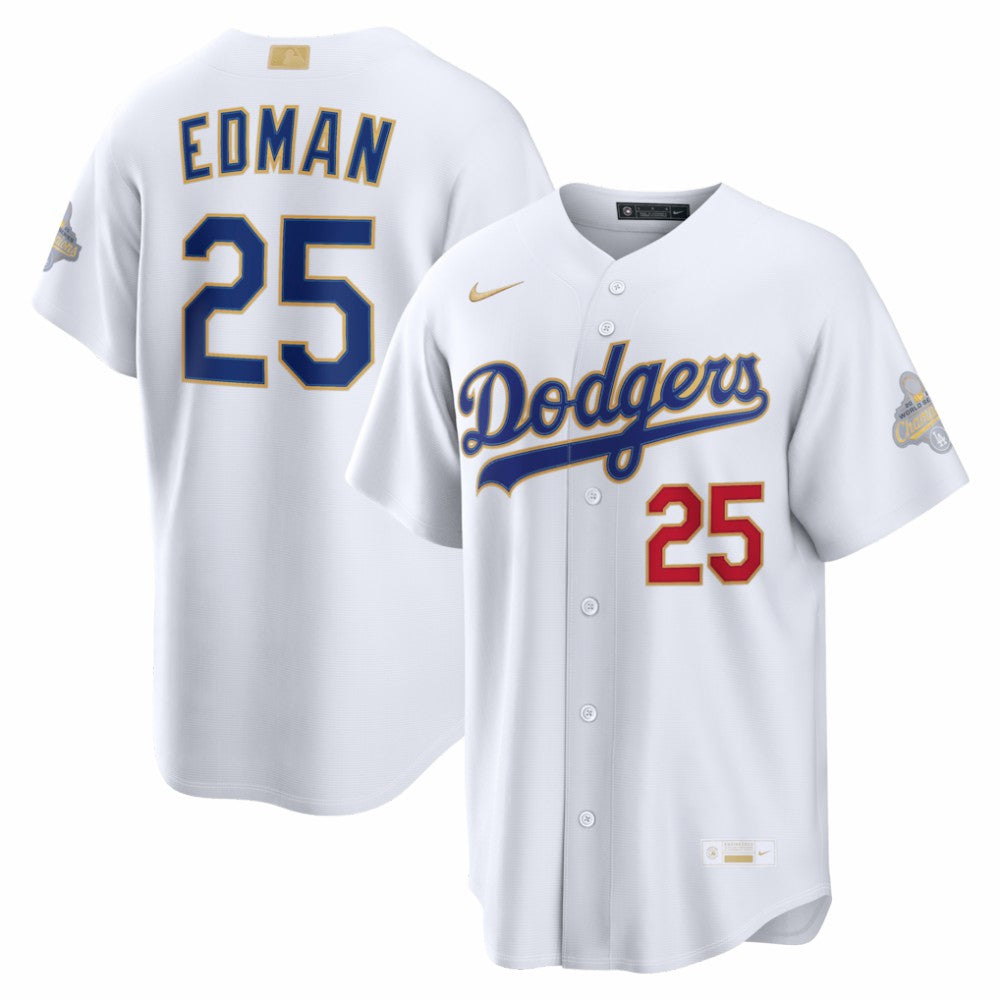 Tommy Edman Los Angeles Dodgers 2026 Gold Collection Stadium Jersey - White | Nike