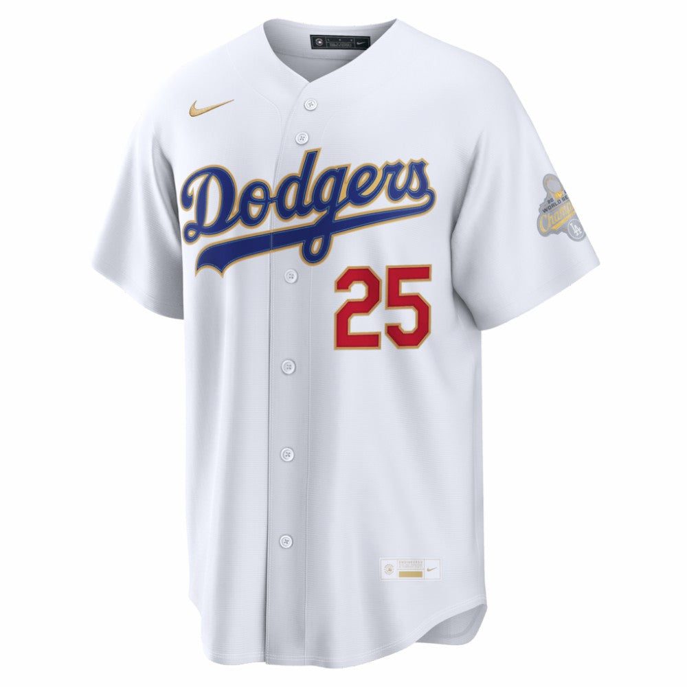 Tommy Edman Los Angeles Dodgers 2026 Gold Collection Stadium Jersey - White | Nike