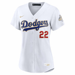 Clayton Kershaw Los Angeles Dodgers Women's 2026 Gold Collection Stadium Jersey - White | Nike