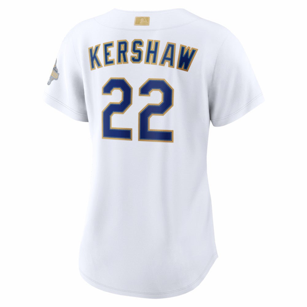 Clayton Kershaw Los Angeles Dodgers Women's 2026 Gold Collection Stadium Jersey - White | Nike