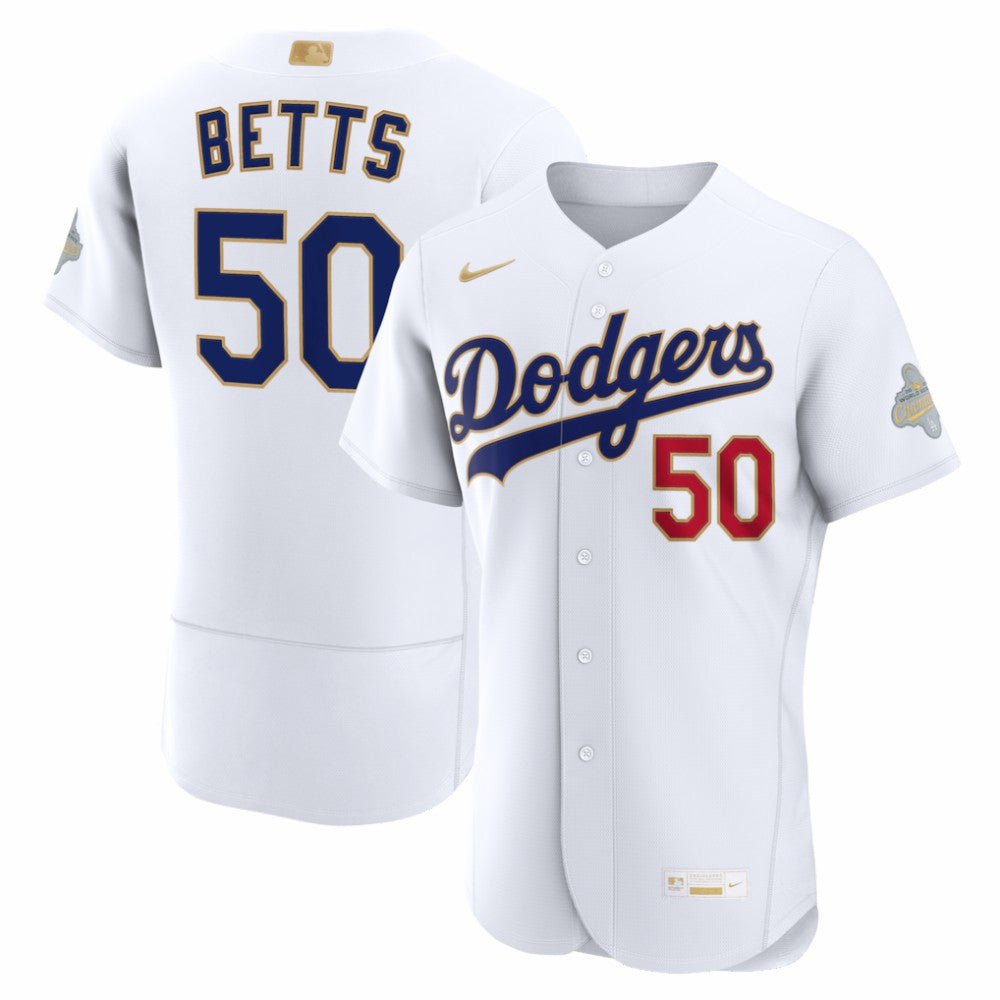 Mookie Betts Los Angeles Dodgers 2026 Gold Collection Authentic Jersey - White | Nike