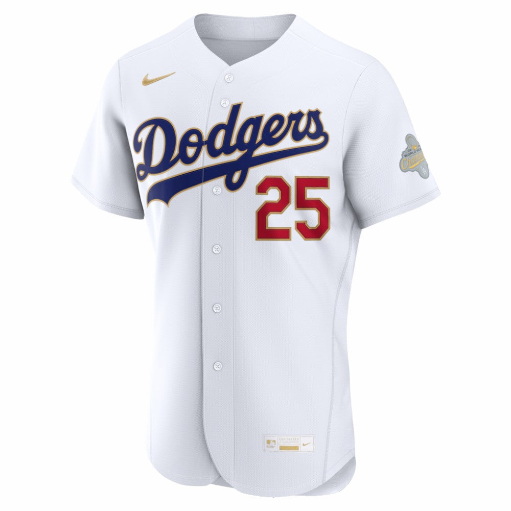 Tommy Edman Los Angeles Dodgers 2026 Gold Collection Authentic Jersey - White | Nike