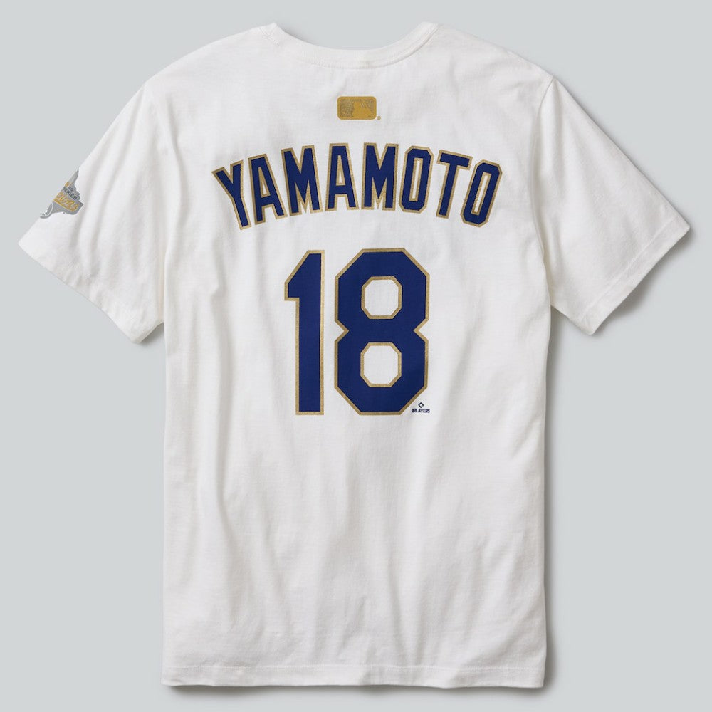 Yoshinobu Yamamoto Los Angeles Dodgers 2026 Gold Collection Name & Number T-Shirt - White | Nike