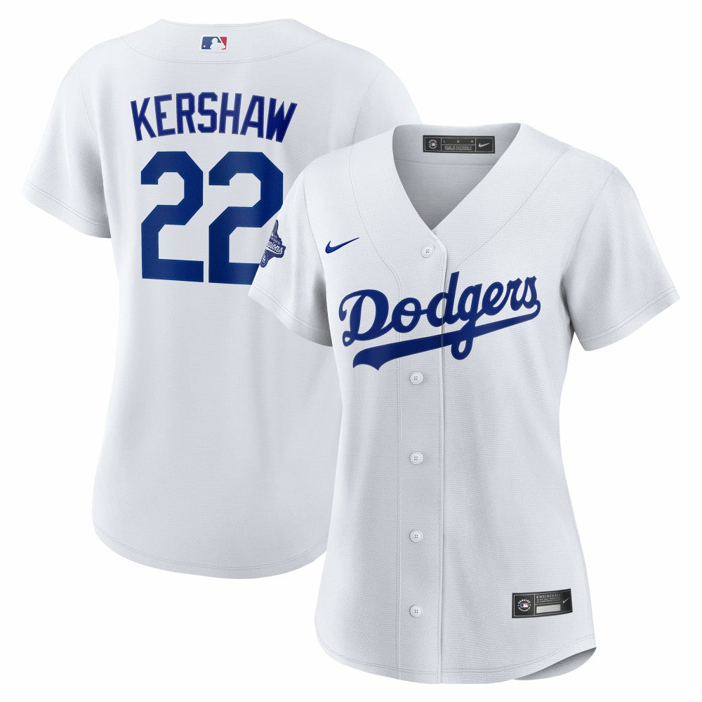 Clayton Kershaw Los Angeles Dodgers Women's Home 2025 World Series Champions Replica Jersey - White | Nike