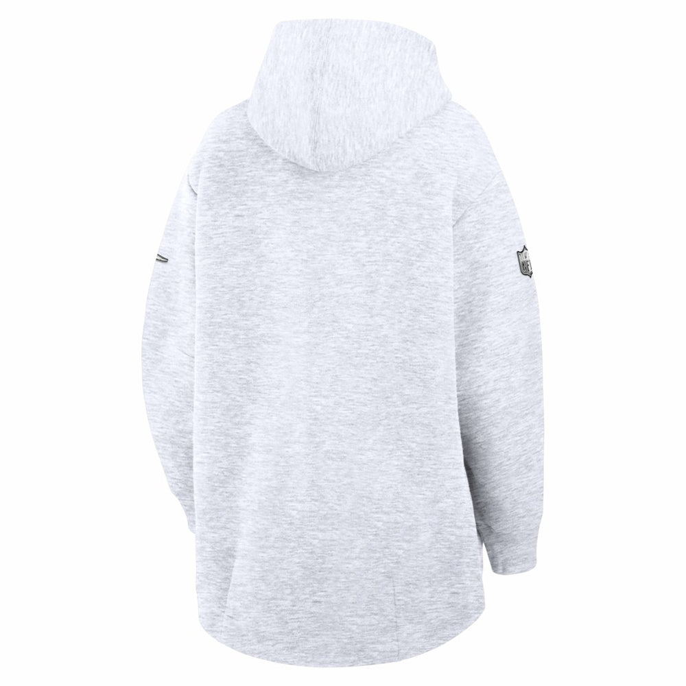 New England Patriots Women's Super Bowl LX Opening Night Tech Fleece Full-Zip Hoodie - Heather Gray | Nike for sale