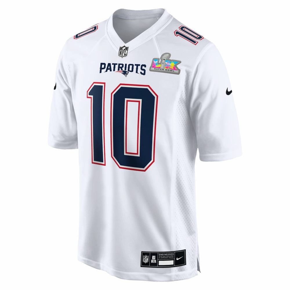 Drake Maye New England Patriots Super Bowl LX Patch Tundra Fashion Game Jersey - White | Nike outlet