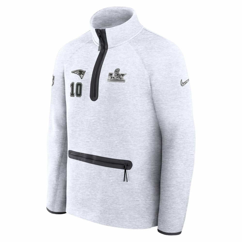 Drake Maye New England Patriots Super Bowl LX Opening Night Tech Fleece Half-Zip Sweatshirt - Gray | Nike on sale