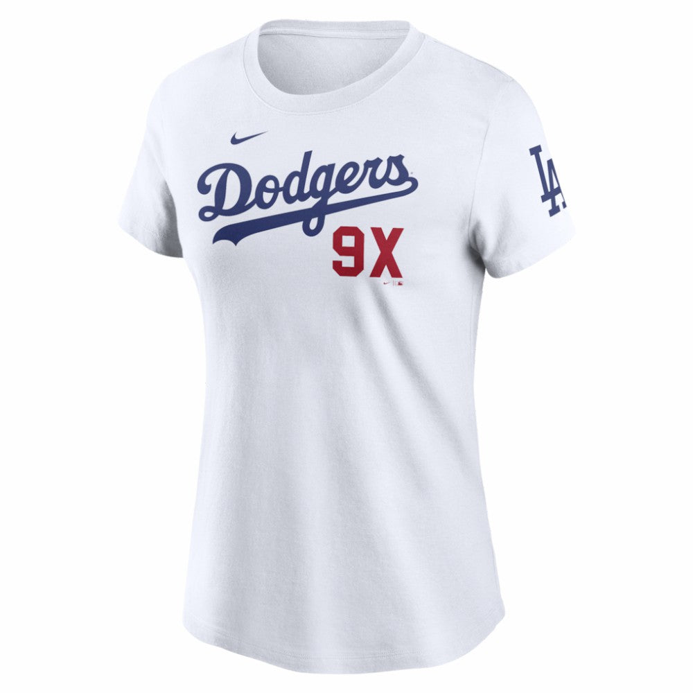 Los Angeles Dodgers Women's 9X Champions T-Shirt - White | Nike