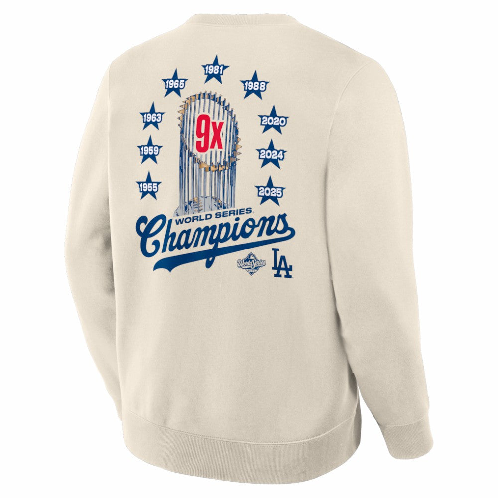 Los Angeles Dodgers 9x Champs Crewneck Sweatshirt - Tan