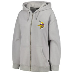 Minnesota Vikings The Wild Collective Women's Faux Fur Lined Tri-Blend Full-Zip Hoodie - Gray cheap