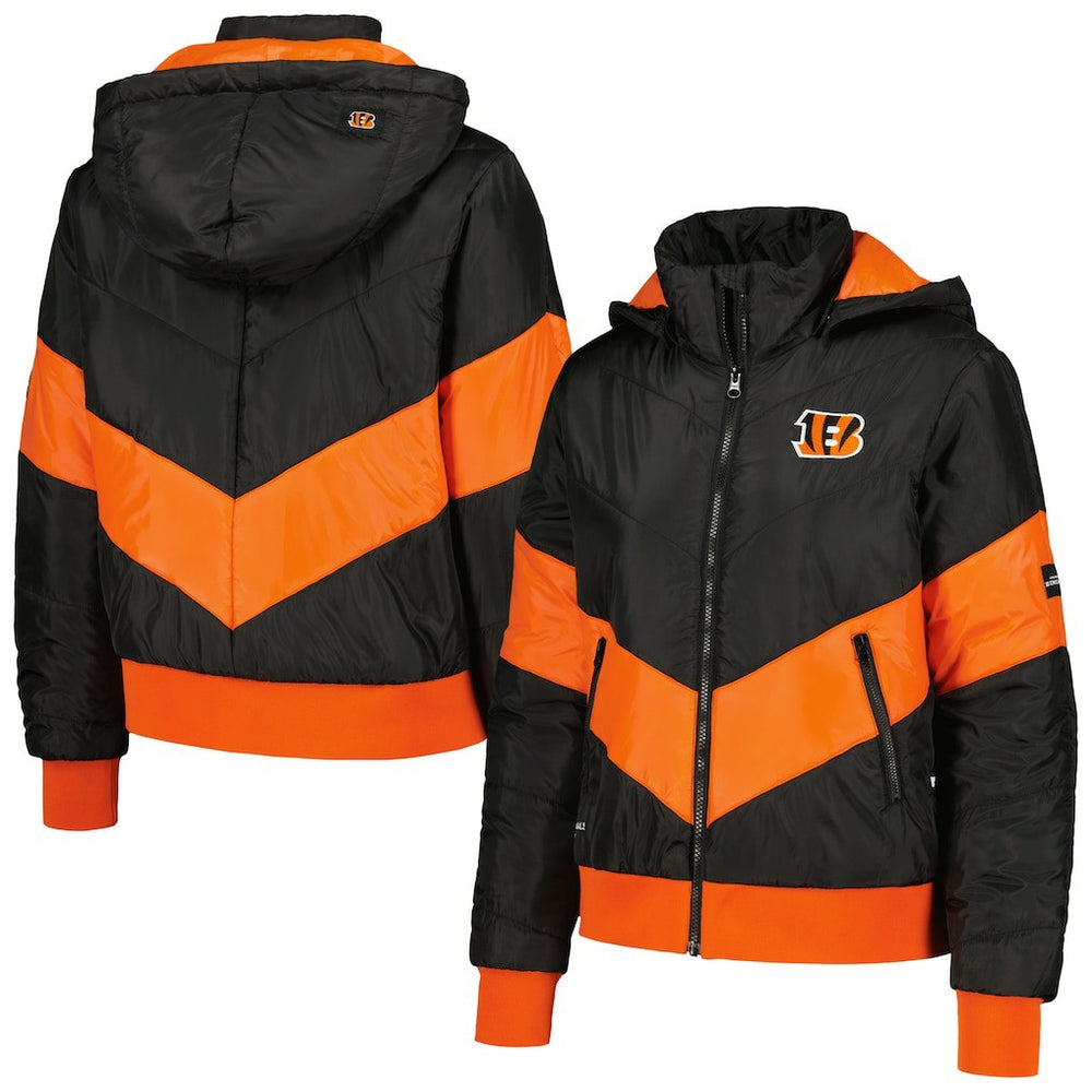 Cincinnati Bengals The Wild Collective Women's Puffer Full-Zip Hoodie - Black outlet
