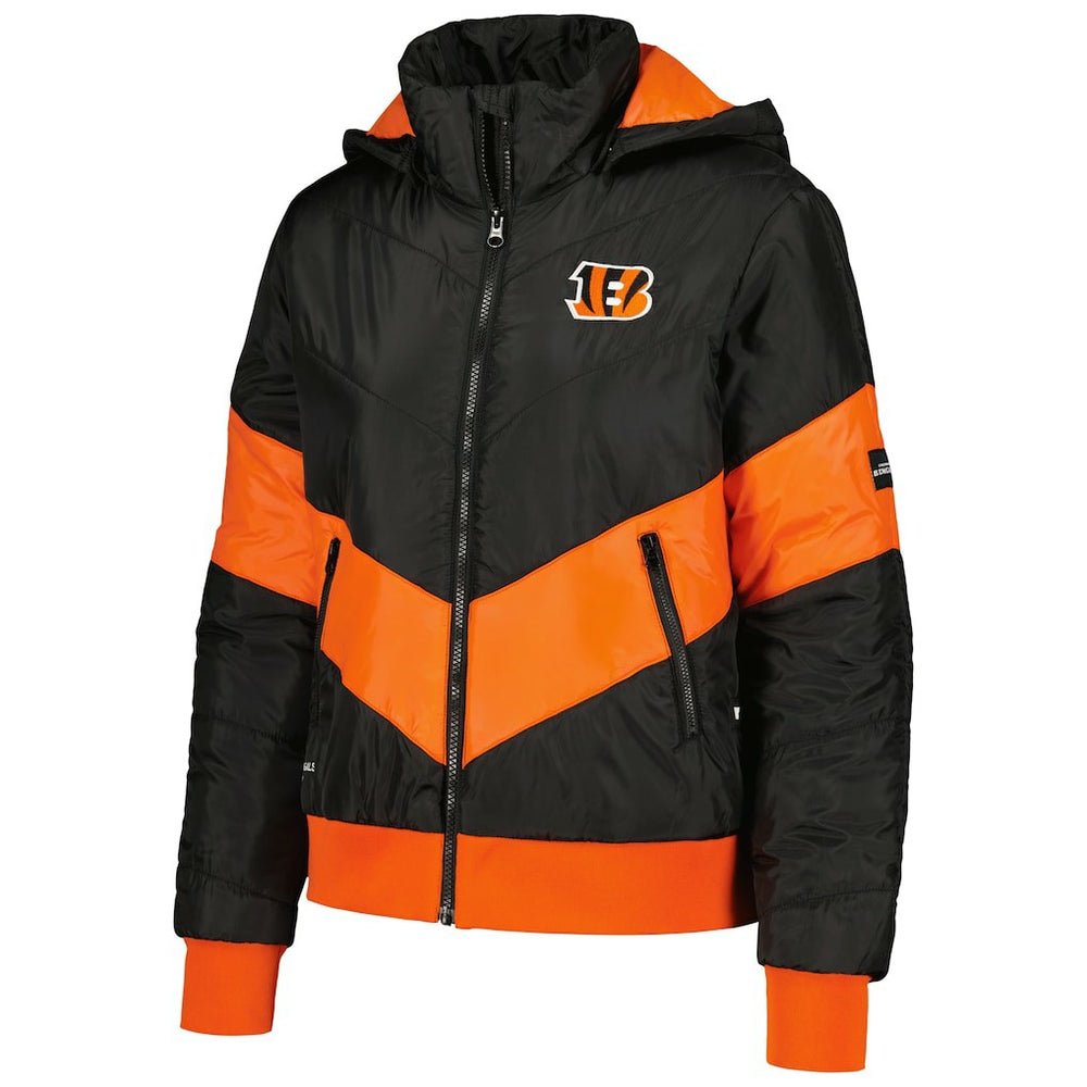 Cincinnati Bengals The Wild Collective Women's Puffer Full-Zip Hoodie - Black outlet
