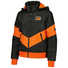 Cincinnati Bengals The Wild Collective Women's Puffer Full-Zip Hoodie - Black outlet