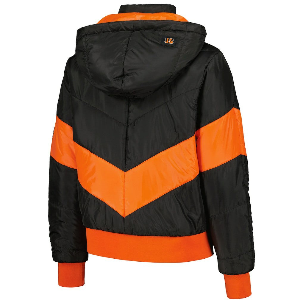 Cincinnati Bengals The Wild Collective Women's Puffer Full-Zip Hoodie - Black outlet