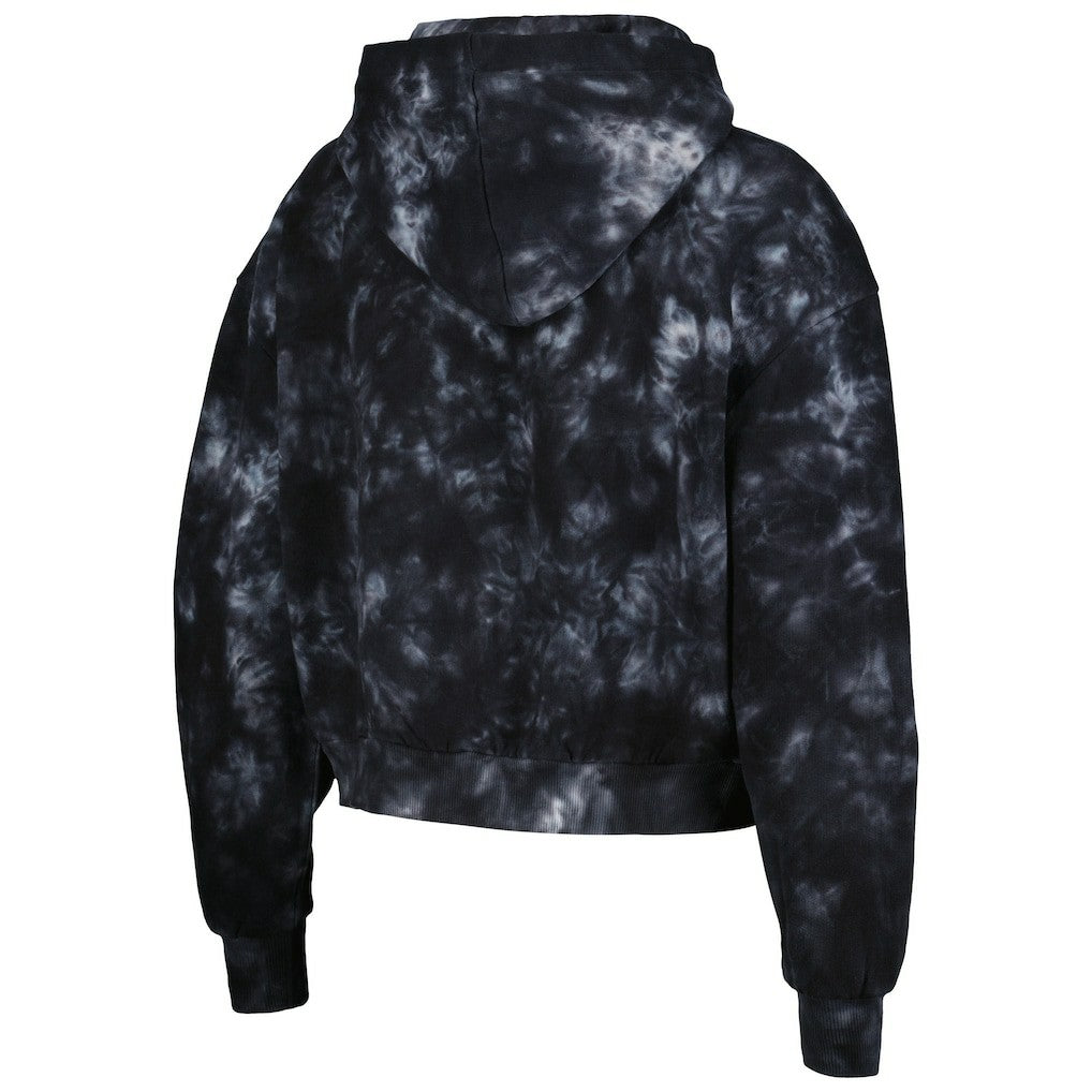 Las Vegas Raiders The Wild Collective Women's Tie-Dye Cropped Pullover Hoodie - Black online