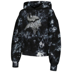 Minnesota Vikings The Wild Collective Women's Tie-Dye Cropped Pullover Hoodie - Black for sale