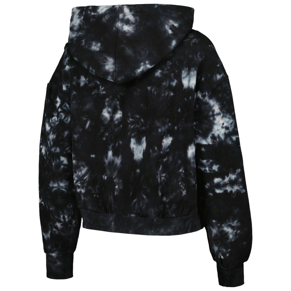 Minnesota Vikings The Wild Collective Women's Tie-Dye Cropped Pullover Hoodie - Black for sale