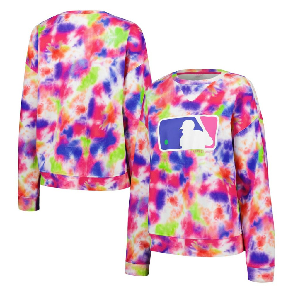 MLB Batterman Terez Neon Tie-Dye Pullover Sweatshirt
