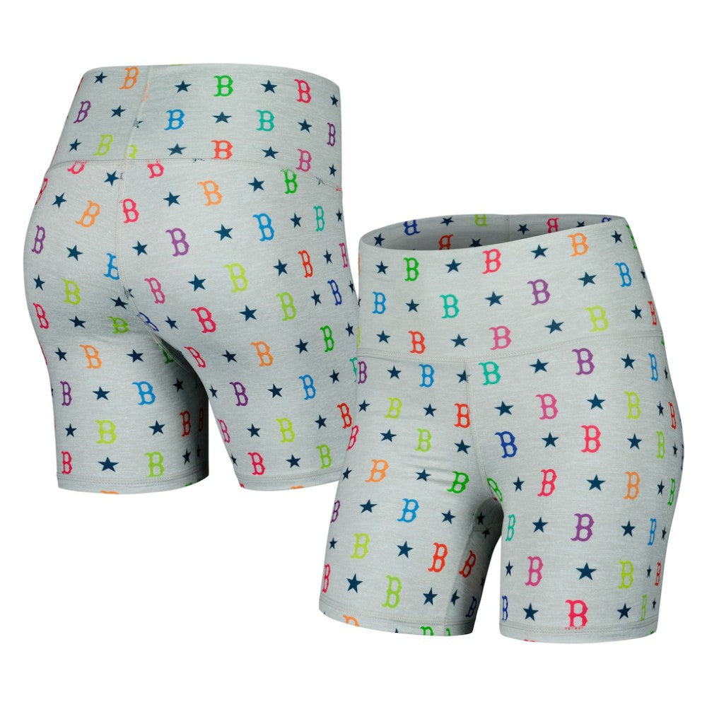 Boston Red Sox Terez Women's TLC Rainbow Shorts - Gray
