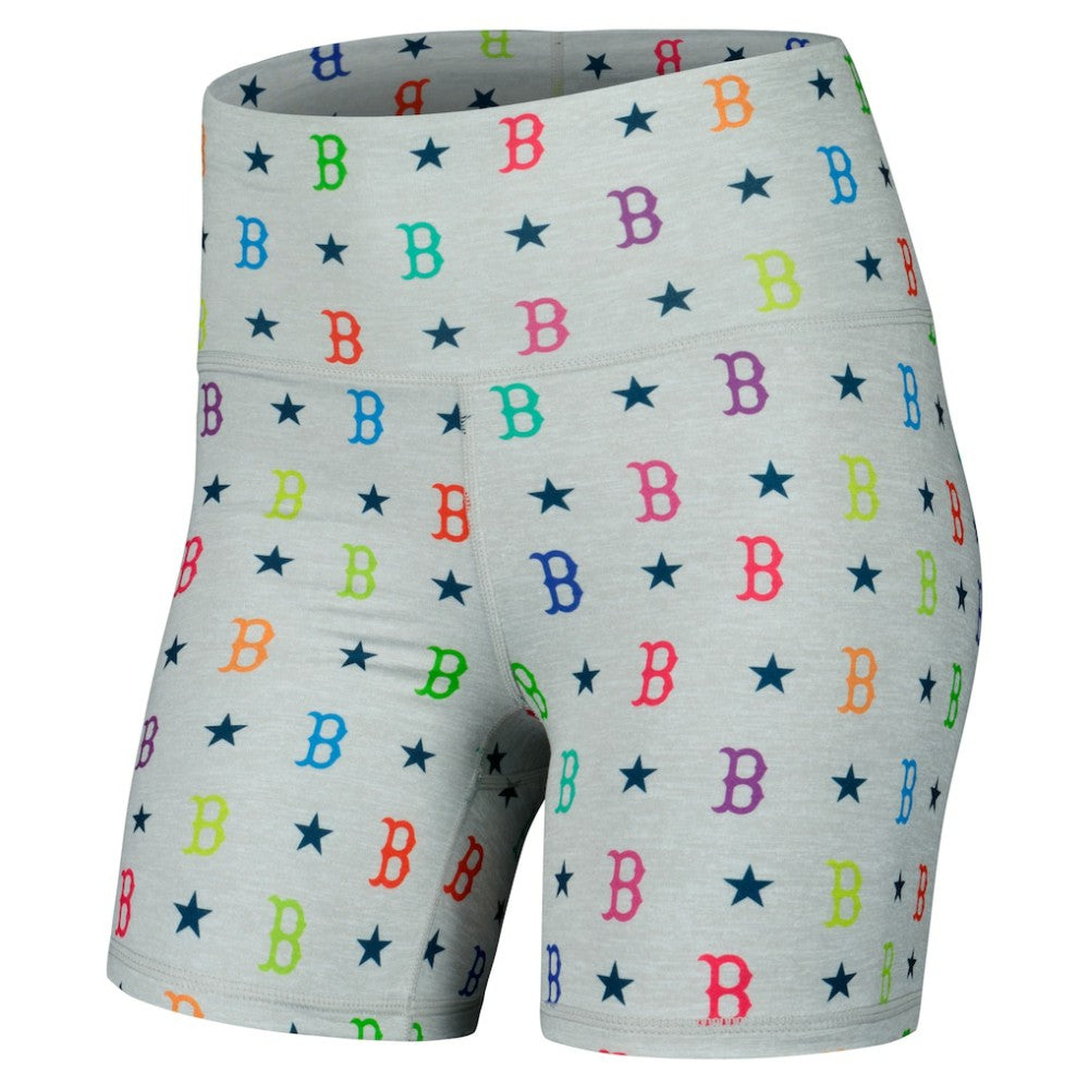 Boston Red Sox Terez Women's TLC Rainbow Shorts - Gray