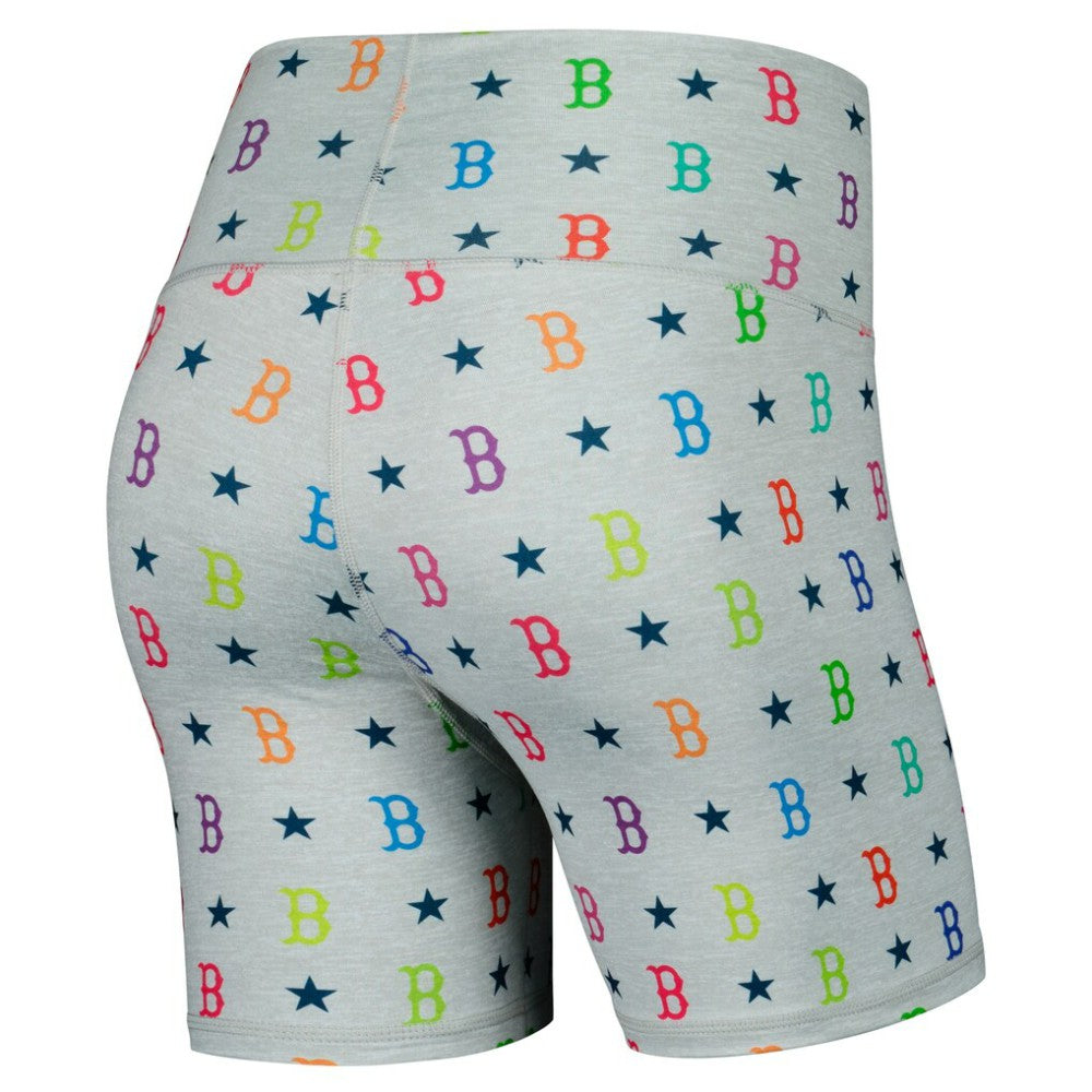 Boston Red Sox Terez Women's TLC Rainbow Shorts - Gray