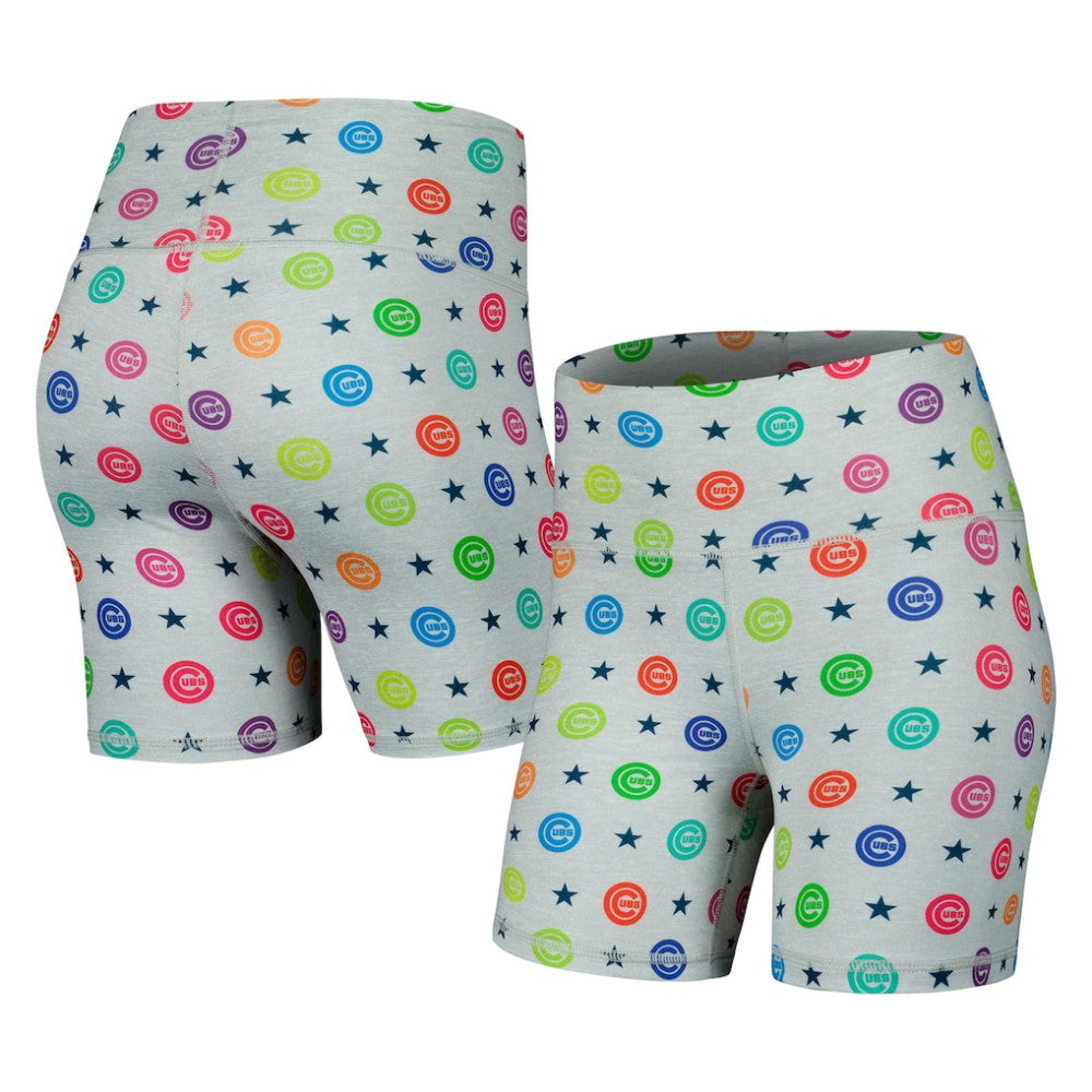 Chicago Cubs Terez Women's TLC Rainbow Shorts - Gray