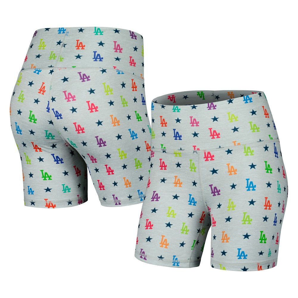 Los Angeles Dodgers Terez Women's TLC Rainbow Shorts - Gray