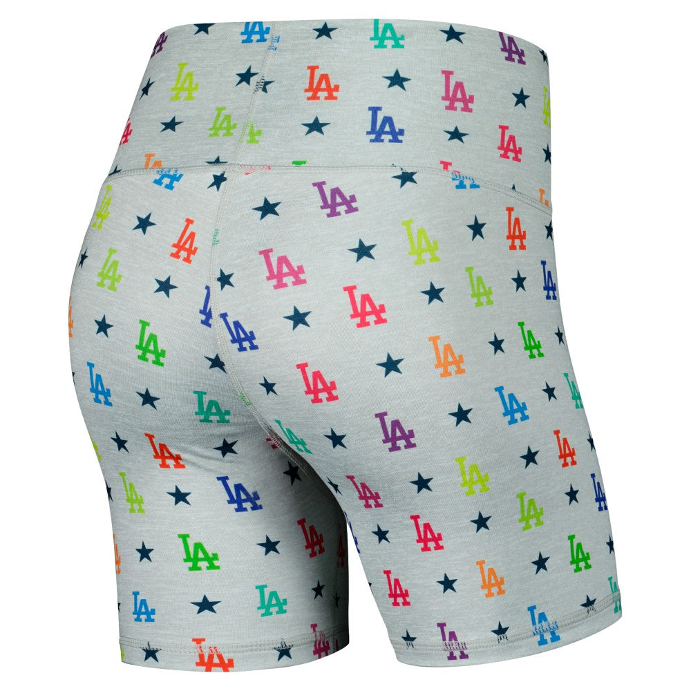 Los Angeles Dodgers Terez Women's TLC Rainbow Shorts - Gray