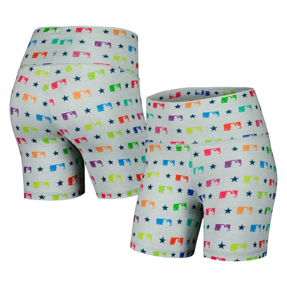 MLB Merchandise Terez Women's TLC Rainbow Shorts - Gray