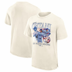 Shohei Ohtani Los Angeles Dodgers Montage T-Shirt - Cream
