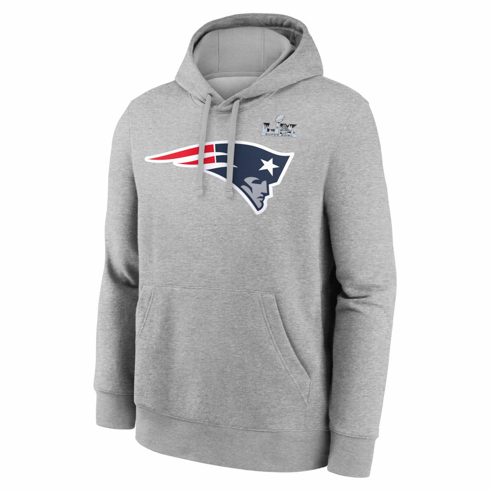 Drake Maye New England Patriots Super Bowl LX Patch Name & Number Hoodie - Heather Gray | Nike for sale